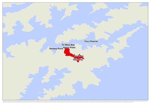 Map with red lines and blocks showing the areas affected by the alert.