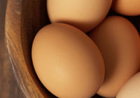 eggs in wooden bowl