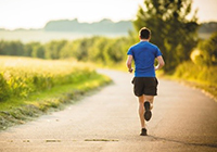 jogger on a country road