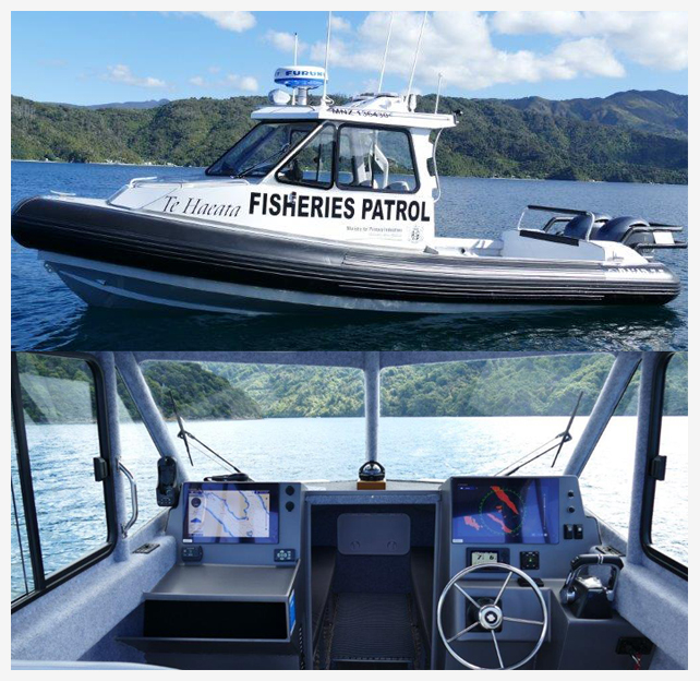 Fisheries Patrol boat outside view and internal