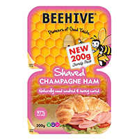 Packet of Beehive brand shaved champagne ham