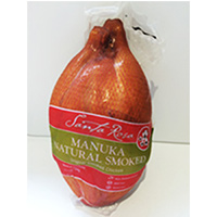 Shrink-wrapped Santa Rosa brand Manuka natural smoked chicken
