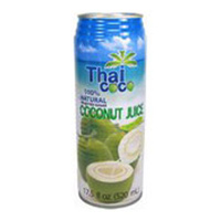 Can of Thai Coco branded Coconut juice