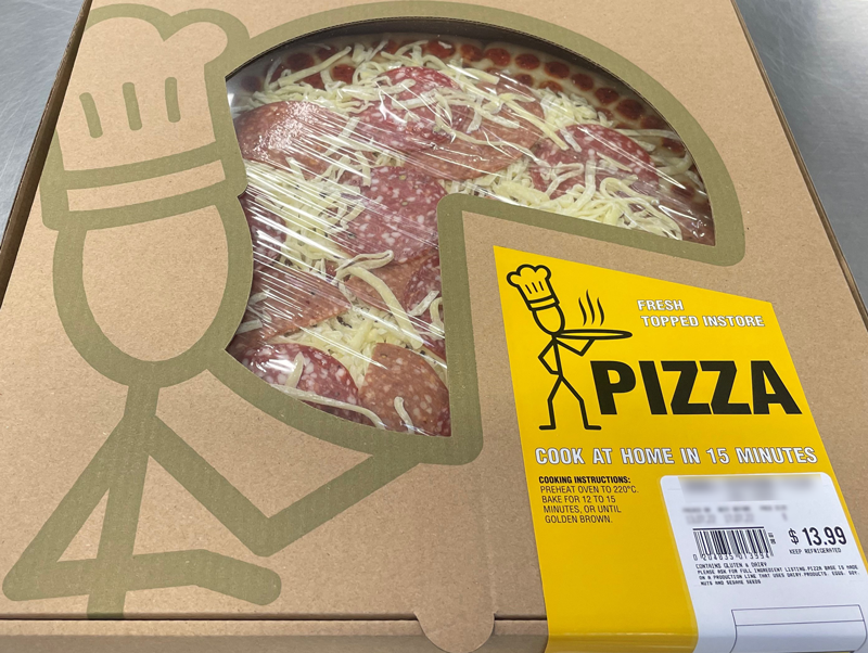 box of Pak'n Save brand Pizza