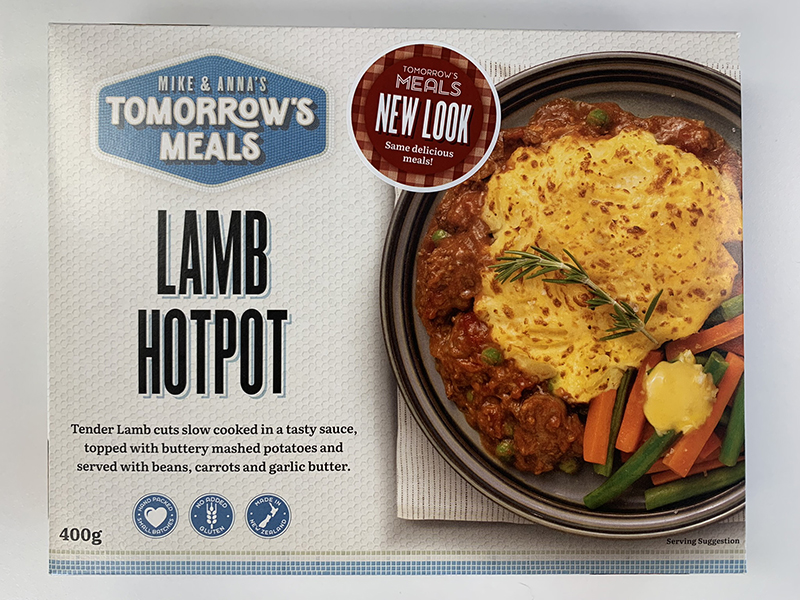 Box of Mike & Anna’s Tomorrow’s Meals brand Lamb Hotpot (400g)