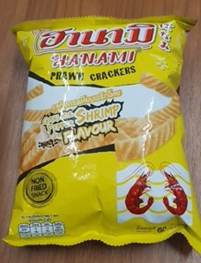 Pack of Hanami brand Prawn Crackers Garlic & Pepper Shrimp Flavour