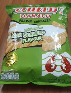 Pack of Hanami brand Prawn Crackers Nori Seaweed Flavour