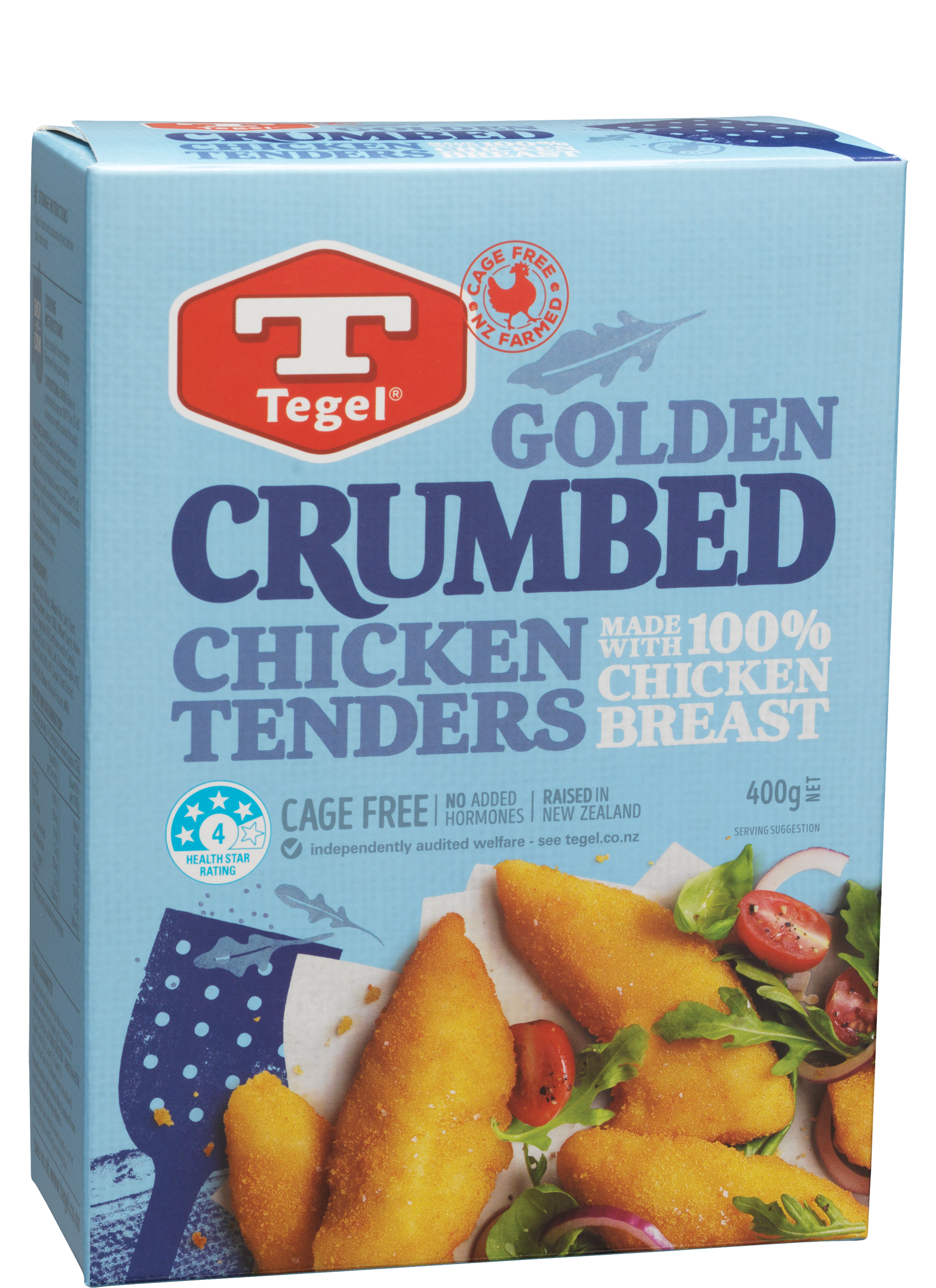 box of Tegel brand Golden Crumbed Chicken Tenders (400g)