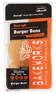 Bakeworks brand Real soft Burger Buns 2 Pack (260g)