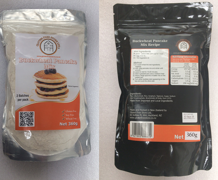Gluten free Store Ltd buckwheat pancake mix.