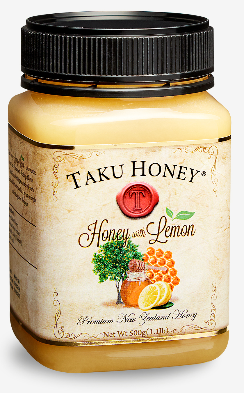 Taku Honey brand Honey with Lemon 500g.