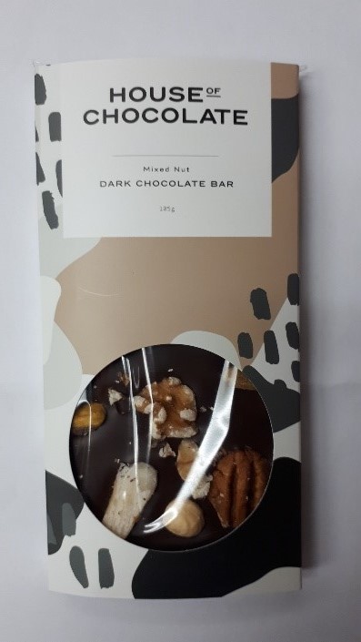House of Chocolate brand Dark Chocolate Bar Mixed Nut (105g)