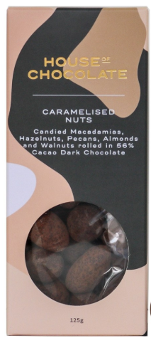House of Chocolate brand Dark Chocolate - Caramalised Nuts (125g)