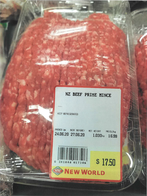 A pack of New World Dannevirke brand NZ Beef Prime Mince (1kg).