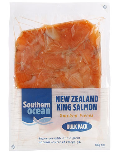 Southern Ocean brand New Zealand King Salmon Smoked Pieces (500g)