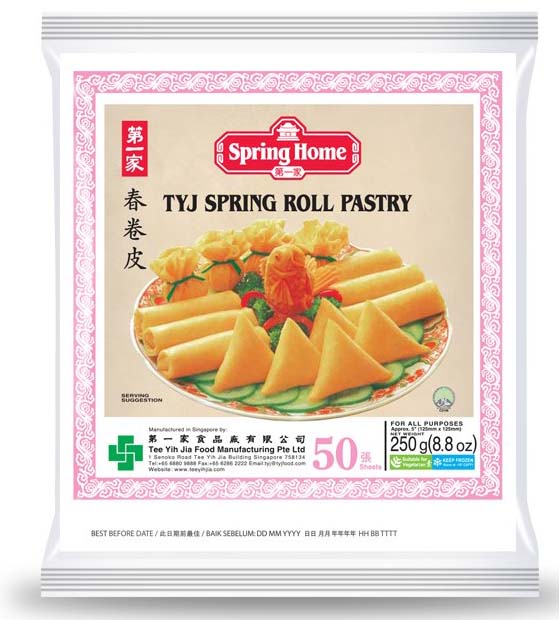 Packet of TYJ spring roll pastry 50 pack