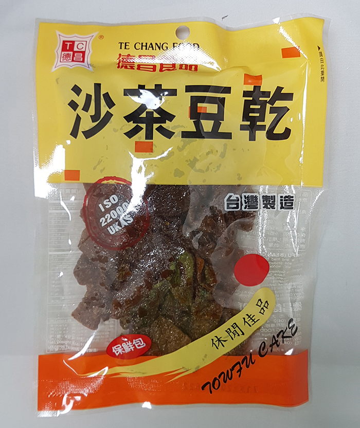 Te Chang Food brand Towfu (Bean Curd) Cake (Barbecue/Sha Char Flavour (115g).