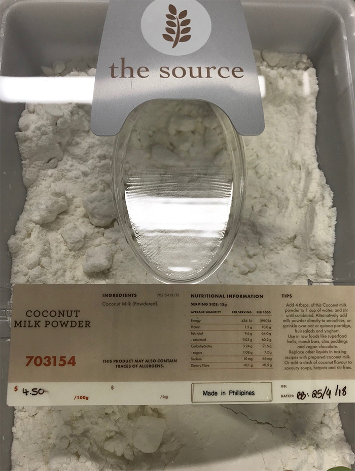 The Source brand Coconut Milk Powder.