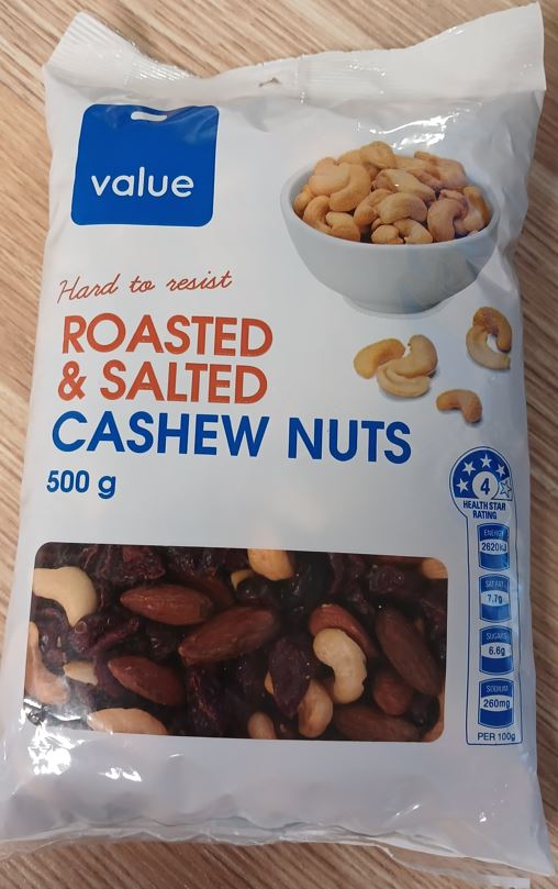 Roasted & Salted Cashew Nuts Recalled Due to Undeclared Allergen