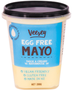 Veesey brand Egg Free Mayo (200g) in plastic jar