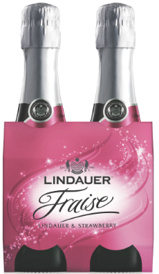 Image of a 4 pack Lindauer and strawberry
