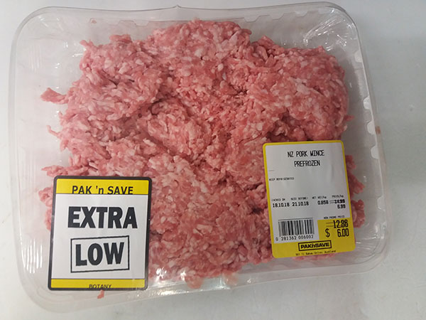 Pak'N Save Pre Frozen NZ Pork Mince