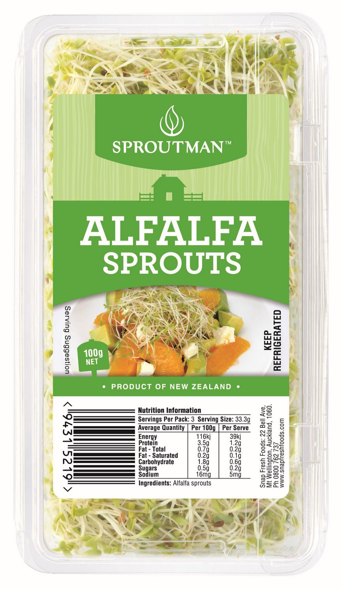 Sproutman Alfalfa Sprouts (100g)