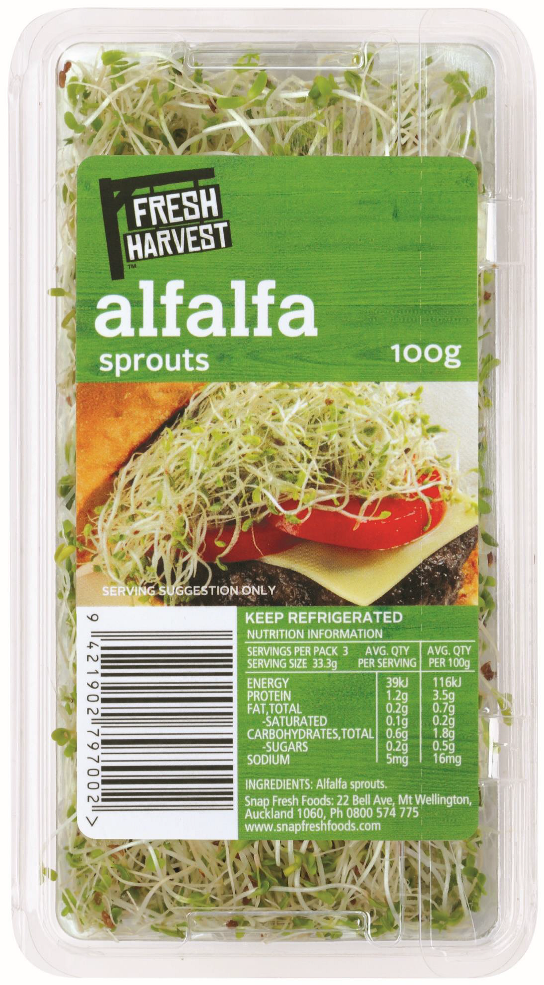 Fresh Harvest Alfalfa Sprouts (100g)