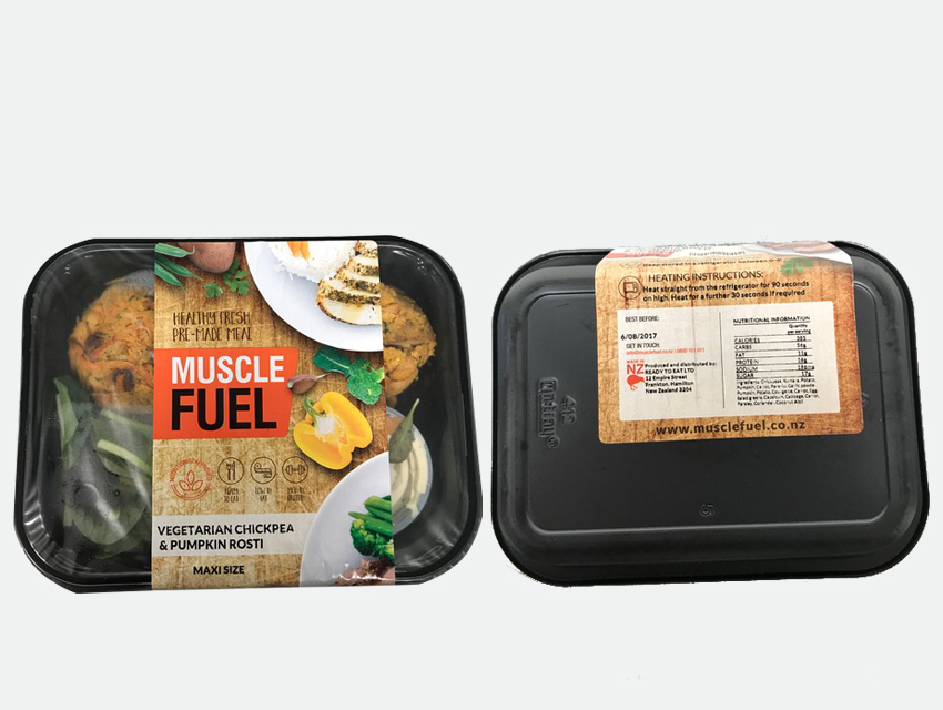 Muscle Fuel brand Vegetarian Chickpea & Pumpkin Rosti on Spinach Salad Maxi 330g