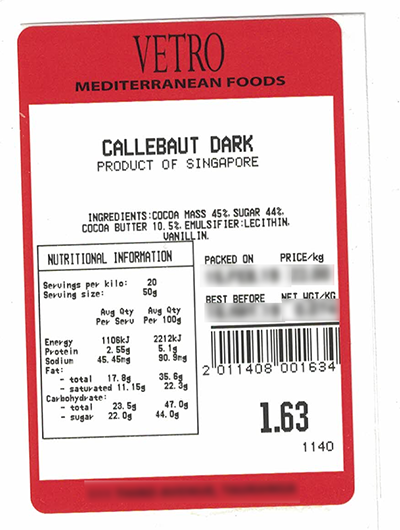 Callebaut brand Dark Chocolate