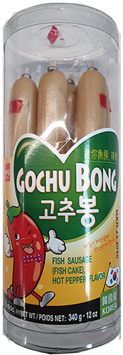 Gochu Bong fish sausage in plastic container