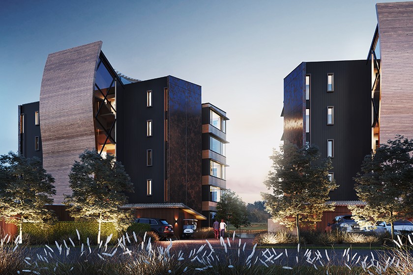 The Clearwater Quays 5-level apartment development at Clearwater Resort Christchurch will be constructed in 2019 to showcase engineered timber