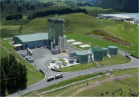 Aerial view of dairy factory