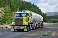 tanker truck on a forest road