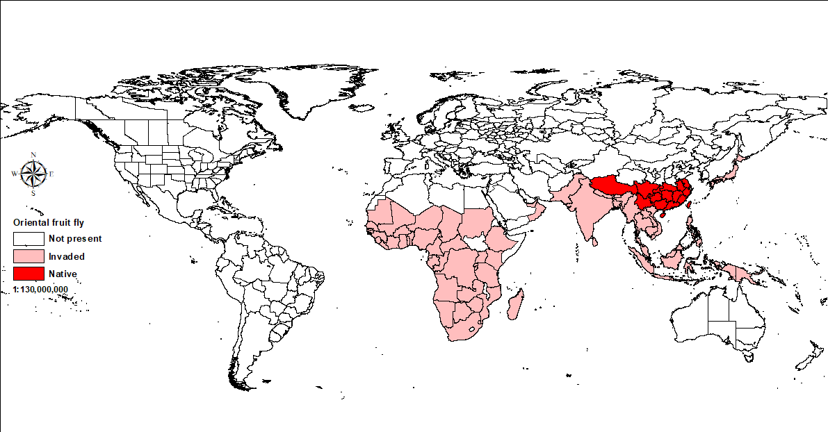 Wolrd distribution of Oriental fruit fly